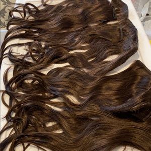 Dark brown clip-in extensions used one time!